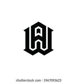 initial letter AW logo or icon monogram. EPS 10