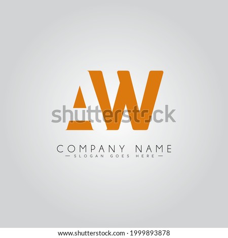 Initial Letter AW Logo - Minimal Business Logo for Alphabet A and W
