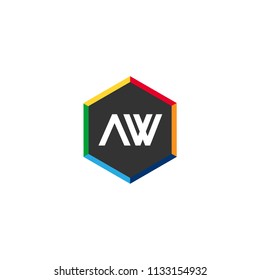 Initial Letter AW Logo Template Design