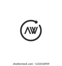 Initial Letter AW Logo Template Design