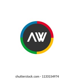 Initial Letter AW Logo Template Design