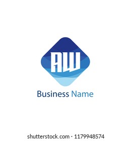 Initial Letter AW Logo Template Design