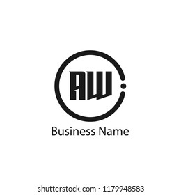 Initial Letter AW Logo Template Design