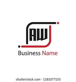 Initial Letter AW Logo Template Design