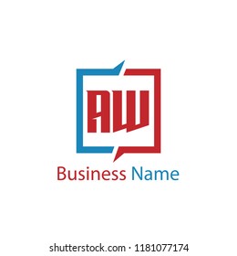 Initial Letter AW Logo Template Design