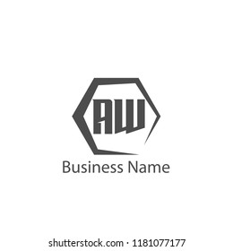 Initial Letter AW Logo Template Design