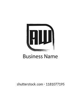 Initial Letter AW Logo Template Design
