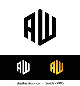 Vorlage für das AW-Logo für den Anfangsbuchstaben
