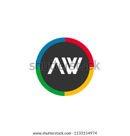 Initial Letter AW Logo Template Design