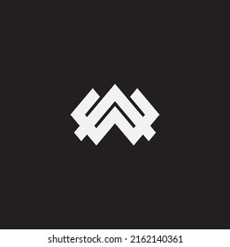 Initial letter AW monogram logo.