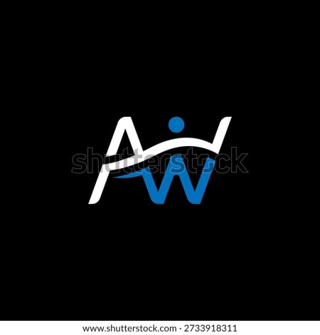 initial letter AW people logo unique