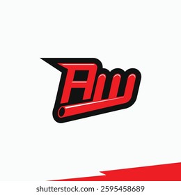 Initial letter AW With Racing Exhaust Engine Automotive Sport Logo Icon Badge Design Vector Illustration