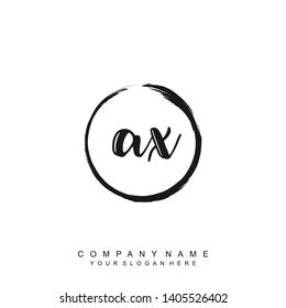 Initial letter AX beautiful handwriting logo vector template