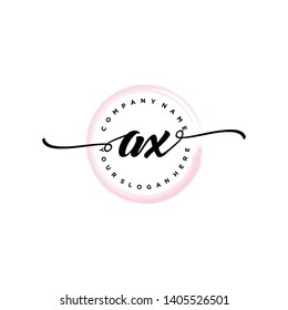 Initial letter AX beautiful handwriting logo vector template