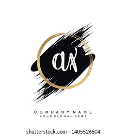Initial letter AX beautiful handwriting logo vector template