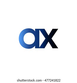 Initial letter AX blue black gradation color logo