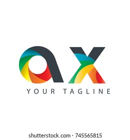 Initial Letter AX Curve Rounded Design Logo