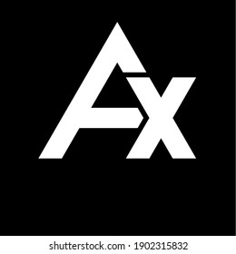 Initial letter AX or FX logo template in flat design monogram illustration