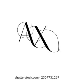 Initial letter AX logo design