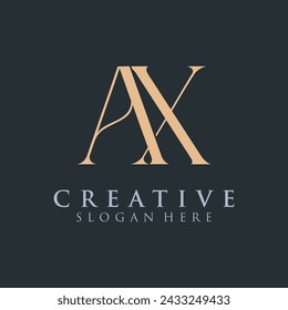 Letra inicial AX Logo Design vector plantilla ilustración Creative Abstract 