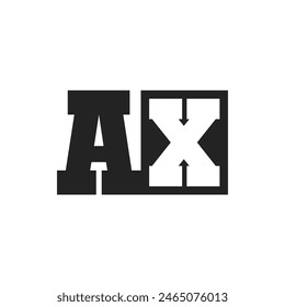 Plantilla inicial del diseño del logotipo de la letra AX. Logotipo de AX