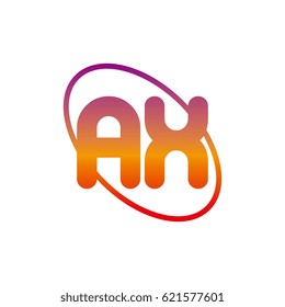 initial letter ax logo on white background