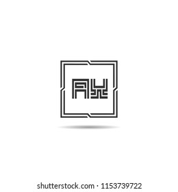 Initial Letter AX Logo Template Design