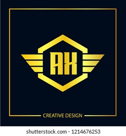 Initial Letter AX Logo Template Design