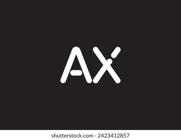 Design der AX-Logo-Vorlage mit Anfangsbuchstaben
