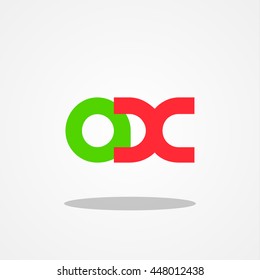 Initial letter AX lowercase logo design template green red