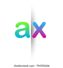 Initial Letter AX Lowercase Logo green, pink and Blue, Modern and Simple Logo Design.

