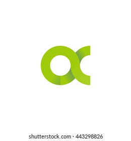 initial letter ax modern linked circle round lowercase logo green