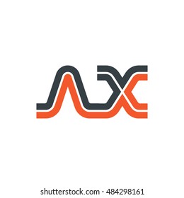Initial Letter AX NX Linked Capital Logo Black Orange