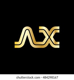 Initial Letter AX NX Linked Capital Logo Gold