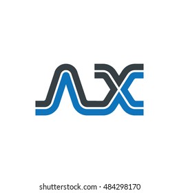 Initial Letter AX NX Linked Capital Logo Black Blue