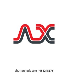 Initial Letter AX NX Linked Capital Logo Red Black