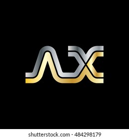 Initial Letter AX NX Linked Capital Logo Silver Gold