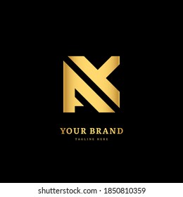 Initial letter AX with striped line. Luxury minimalist  logo design concept, fit for company and business.