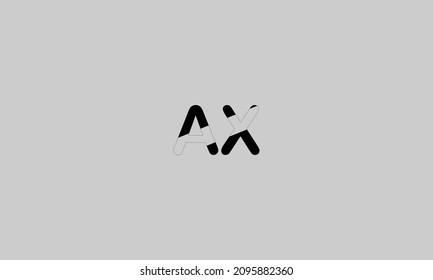 Initial letter AX uppercase modern logo design template elements. Vector