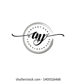 Initial letter AY beautiful handwriting logo vector template