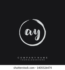Initial letter AY beautiful handwriting logo vector template