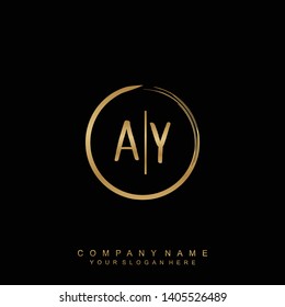 Initial letter AY beautiful handwriting logo vector template