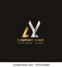 Initial Letter AY capital logo icon design template elements. Modern line logo with gold silver luxury style. Can be used for business, company group, consulting, finance. Vector Illustration.
