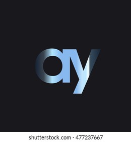 Initial letter AY chrome with dark background logo