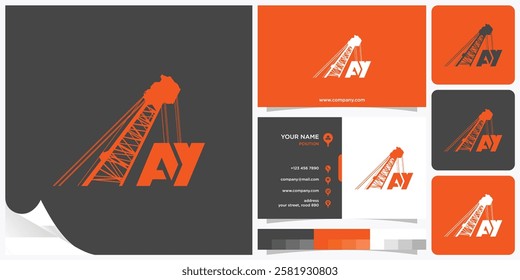 Initial Letter AY Crane Logo, Initial Letter AY Crane Vector Icon Logo