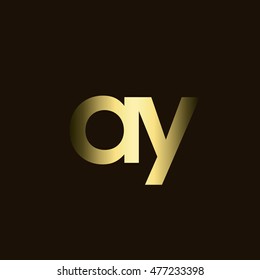 Initial Letter Ay Gold Dark Background Stock Vector (Royalty Free ...