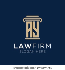 Initial letter AY for Law And Attorney Firm Logo Vector Design Template