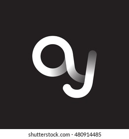 Initial Letter AY Linked Circle Lowercase Logo Black & White
