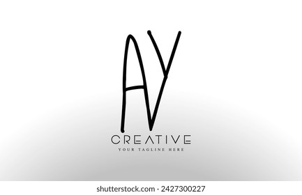 Initial letter AY logo design template