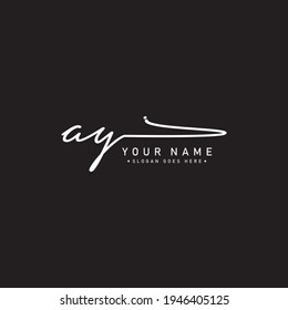 Initial Letter AY Logo - Handwritten Signature Style Logo